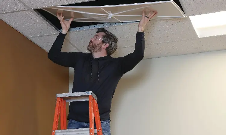 do you need a ladder to paint ceiling tiles