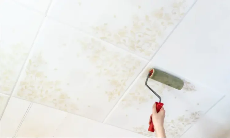 how to paint ceiling tiles